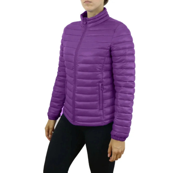 SPIRE by Galaxy Women's Lightweight Winnie Rose Purple Puffer Jacket Size Large - Picture 1 of 11